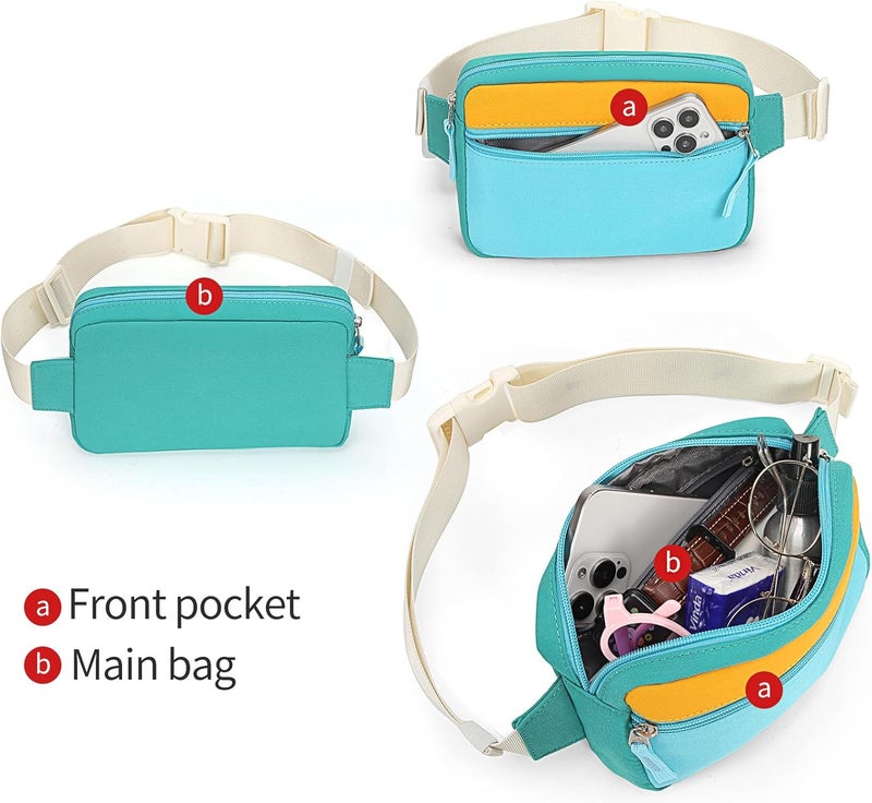 cotmcor Store Valentines Day Gifts for Kids: Fanny Pack Birthday Gift for 5 6 7 8 9 10 11 12 Year Old Teen Girls, Preppy Cute Trendy Stuff Colorblock Crossbody Bag Adjustable Belt Bags for Travel Outdoor - Image 4